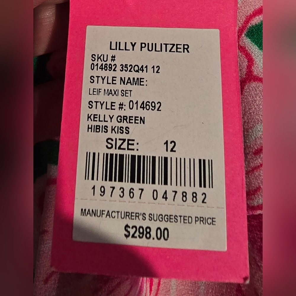 Lilly Pulitzer Leif Maxi Set In Hibis Kiss Size 12 NWT - Picture 11 of 13